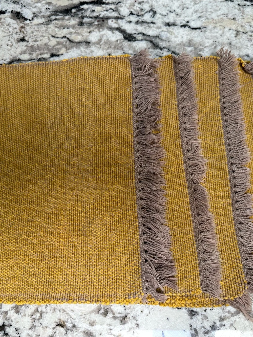 Neutral Linen Napkins with Mustard Woven Placemats set of 4 each